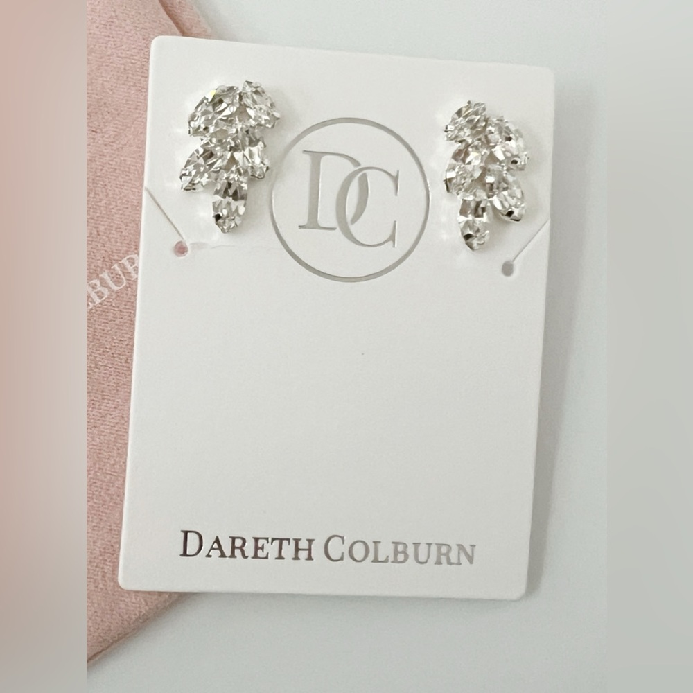 Bridal Marquise Shaped Crystal Rhinestone Leaf Eva Stud Wedding Earrings